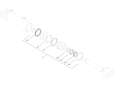 Hydraulic Cylinder Assembly No. 132-5740 Diagram and Parts List for 23803 400000000 - 999999999 Toro Lawn Tractor Accessories