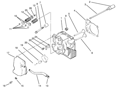 Cylinder Head/Valve/Breather Diagram and Parts List for 72064 7900001 - 7999999 Toro Lawn Tractor