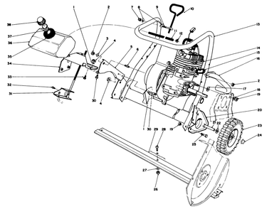 Engine Assembly (Model No. 38110c) Diagram and Parts List for 38110C 0000001 - 0999999 Toro Snow Blower