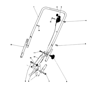 Handle Assembly Diagram and Parts List for 20700 8000001 - 8999999 Toro Lawn Mower