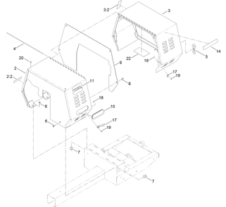 Cowl Assembly Diagram and Parts List for 68024 404320000 - 999999999 Toro Cement Mixer