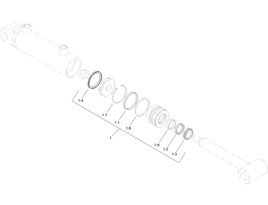 Hydraulic Cylinder Assembly No. 133-9466 Diagram and Parts List for 23803 400000000 - 999999999 Toro Lawn Tractor Accessories