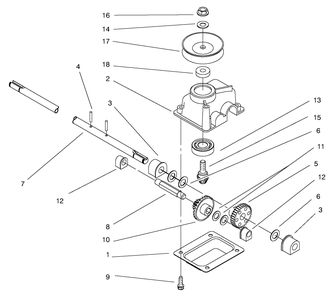 Gear Case Assembly Diagram and Parts List for 20020 9900001 - 9999999 Toro Lawn Mower
