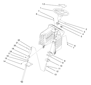Steering Assembly Diagram and Parts List for 71219 7900001 - 7999999 Toro Lawn Tractor