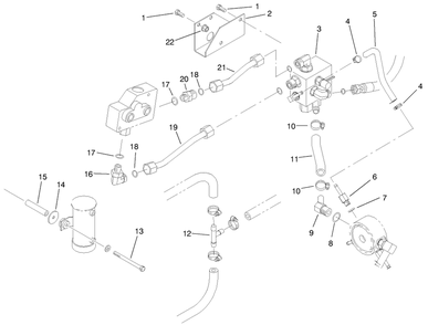 Part Location Diagram of 354-107 Toro FITTING-HYD, TEE