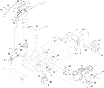 Control Console And Guard Assembly Diagram and Parts List for 74453TE 404621105-999999999 Toro Lawn Tractor