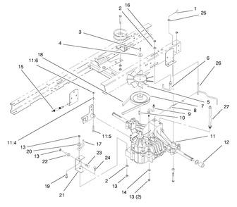Transaxle Assembly Diagram and Parts List for 71215 7900001 - 7999999 Toro Lawn Tractor