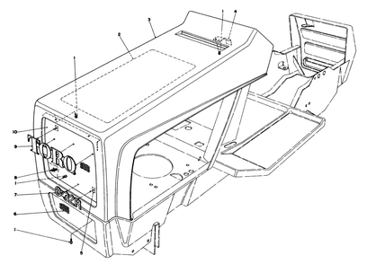 Hood Assembly Diagram and Parts List for 57375 9000001 - 9999999 Toro Lawn Tractor