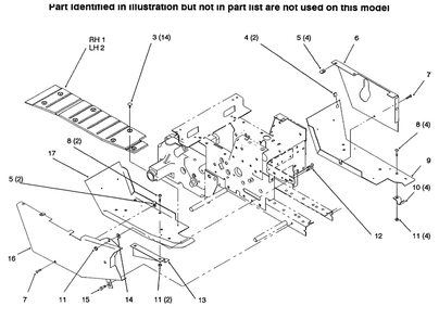 Footrests Diagram and Parts List for 73423 6900001 - 6999999 Toro Lawn Tractor