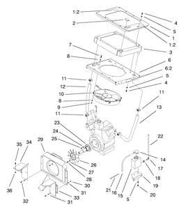 Part Location Diagram of 99-4644 Toro FAN MOUNTING PLATE Assembly