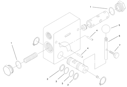 Hydraulic Valve Assembly No. 99-3073 Diagram and Parts List for 22305TE 990001 - 999999 Toro Lawn Tractor Accessories