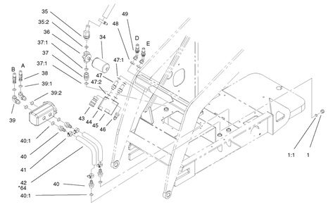 Hydraulic Assembly (Continued) Diagram and Parts List for 22304 900001 - 990001 Toro Lawn Tractor Accessories