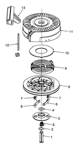 Rewind Starter Tecumseh No. 590621 Diagram and Parts List for 26651 9000001 - 9999999 Toro Lawn Mower