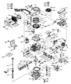Engine Tecumseh Model Tvm-195-150180 Diagram and Parts List for 56127 8000001 - 8999999 Toro Lawn Tractor