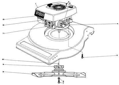 Engine Assembly (Model No. 16880) Diagram and Parts List for 16890 0000001 - 0999999 Toro Lawn Mower