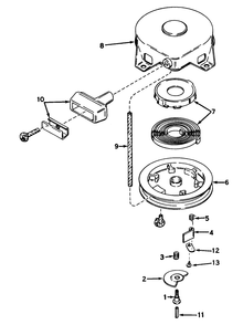 Rewind Starter No. 590473 Diagram and Parts List for 38045 4000001 - 4999999 Toro Snow Blower