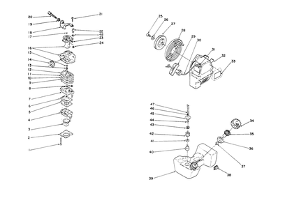 Engine Assembly (Continued) Diagram and Parts List for 51655 1000001 - 1999999 Toro Trimmer