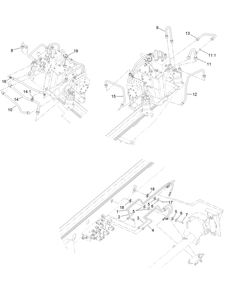 Carriage Rear Cam Hydraulic Tube Assembly Diagram and Parts List for 23803 400000000 - 999999999 Toro Lawn Tractor Accessories