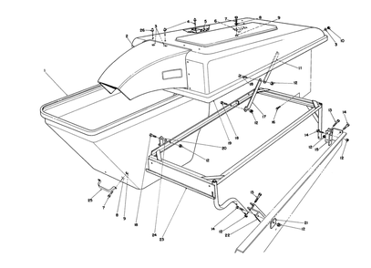 Hopper Assembly Diagram and Parts List for 30576 800001 - 899999 Toro Lawn Tractor Accessories