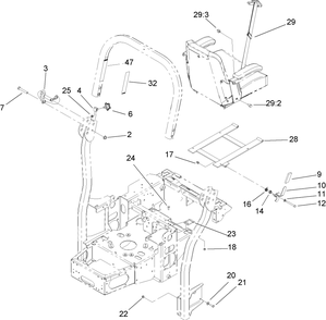 Roll-Over-Protection-System Assembly 1 Diagram and Parts List for 74410 (250007001-250999999)(2005) Toro Lawn Mower