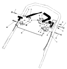 Control Assembly Diagram and Parts List for 20581 4000001 - 4999999 Toro Lawn Mower