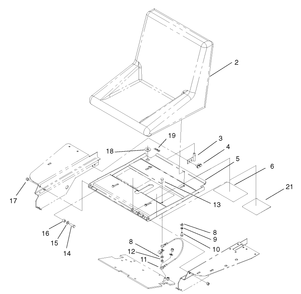 Seat Assembly Diagram and Parts List for 74187 (200000501-200999999)(2000) Toro Lawn Mower