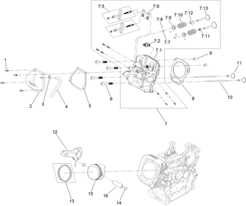 Piston And Head Assembly Diagram and Parts List for 38842 414000000 - 414036324 Toro Snow Blower