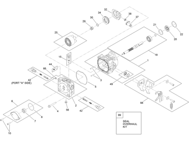 Hydraulic Pump Assembly No. 119-0176 Diagram and Parts List for 74536TE 413000000 - 417999999 Toro Lawn Tractor