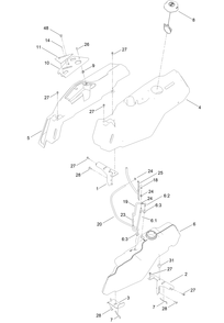 Body Styling And Fuel Pod Assembly Diagram and Parts List for 75740 409431744 - 410899999 Toro Lawn Tractor