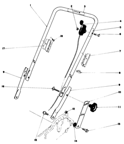 Handle Assembly Diagram and Parts List for 20758 2000001 - 2999999 Toro Lawn Mower
