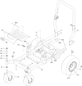 Frame, Roll-Over Protection System  And Caster Assembly Diagram and Parts List for 74452 400000000-402099999 Toro Lawn Tractor