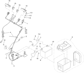 Electrical Assembly Diagram and Parts List for 34230 408000000 - 412799999 Toro Sprayer