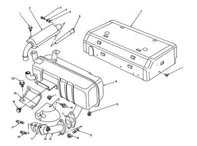 Exhaust Assembly Diagram and Parts List for 62040 7000001 - 7999999 Toro Generator