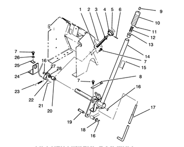 Lift Bar Linkage Assembly Diagram and Parts List for 72060 3900001 - 3999999 Toro Lawn Tractor