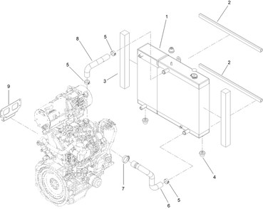 Cooling System Assembly Diagram and Parts List for 25530T 323000000 - 999999999 Toro Lawn Tractor Accessories