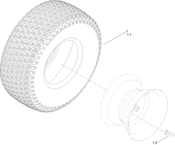 Rear Tire Assembly Diagram and Parts List for 77404 400000000 - 999999999 Toro Lawn Tractor