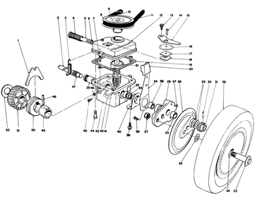 Gear Case Assembly Diagram and Parts List for 16212 0000001 - 0999999 Toro Lawn Mower