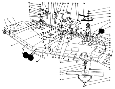 Deck Assembly Diagram and Parts List for 30575 390001 - 399999 Toro Lawn Mower
