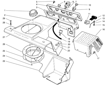 Control Panel & Shrouding Assembly Diagram and Parts List for 38431 7900001 - 7999999 Toro Snow Blower