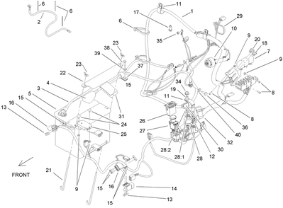 Electrical Assembly Diagram and Parts List for 74265TE (270000001-270999999)(2007) Toro Lawn Mower