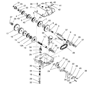 Transmission Peerless Model 700-025 Diagram and Parts List for 70041 8900001 - 8999999 Toro Lawn Tractor