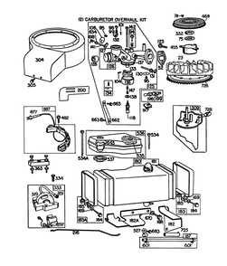 Engine Briggs & Stratton Model No. 191707-2132-01 Diagram and Parts List for 56145 5000001 - 5999999 Toro Lawn Tractor