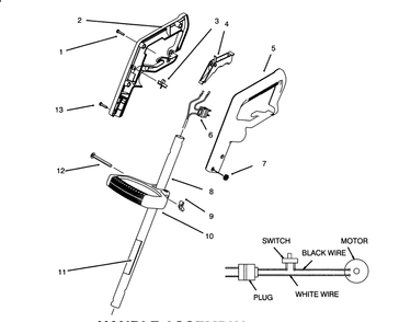 Handle Assembly Diagram and Parts List for 51256 69000001 - 69999999 Toro Trimmer