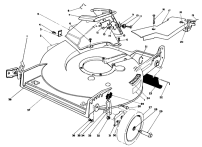 Housing Assembly Diagram and Parts List for 20747C 7000001 - 7999999 Toro Lawn Mower