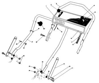 Handle Assembly Diagram and Parts List for 20684 6000001 - 6999999 Toro Lawn Mower