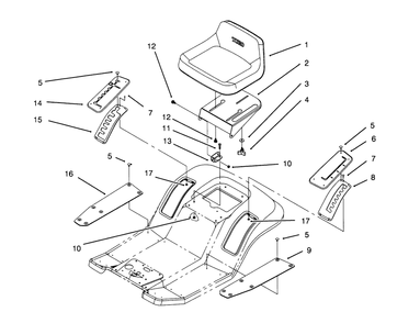 Seat Assembly Diagram and Parts List for 71184 6900001 - 6999999 Toro Lawn Tractor