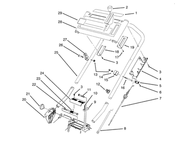 Handle Assembly Diagram and Parts List for 21011BC 5900001 - 5999999 Toro Lawn Mower