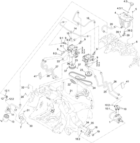 Hydraulic Assembly Diagram and Parts List for 74532 400000000 - 417099999 Toro Lawn Tractor