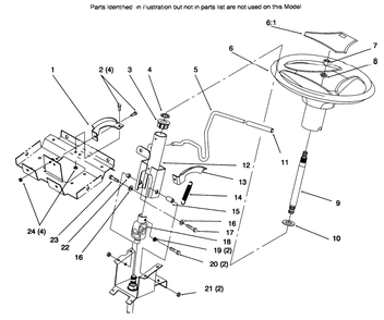 Steering Wheel And Tilt Diagram and Parts List for 72085 6900001 - 6999999 Toro Lawn Tractor