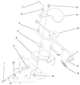 Cruise Control Assembly Diagram and Parts List for 73550 8900001 - 8999999 Toro Lawn Tractor